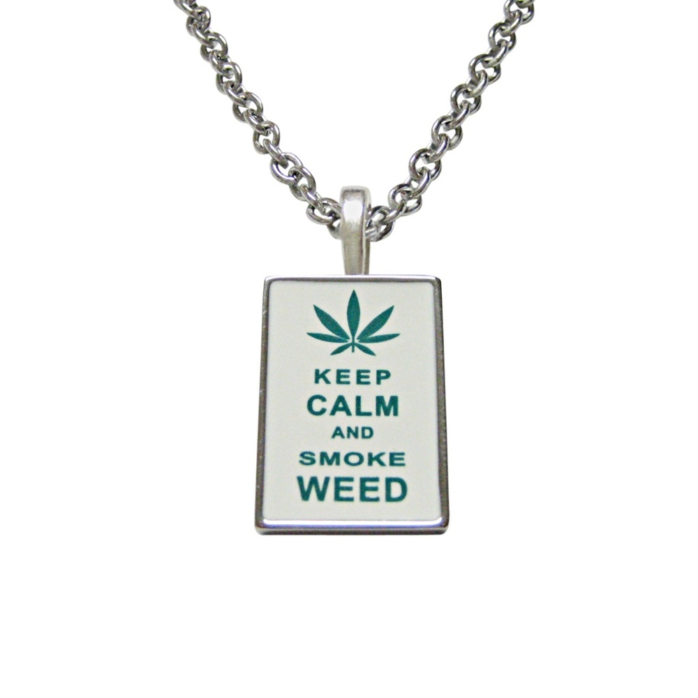 Keep Calm and Smoke Weed Pendant Necklace